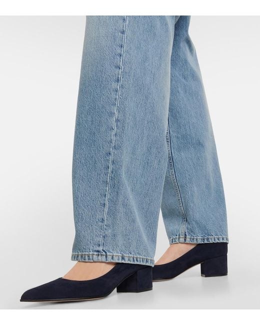 Gianvito Rossi Blue Piper Suede Pumps