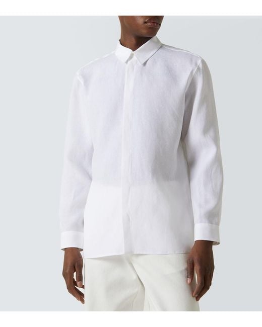 Gabriela Hearst White Linen Shirt for men