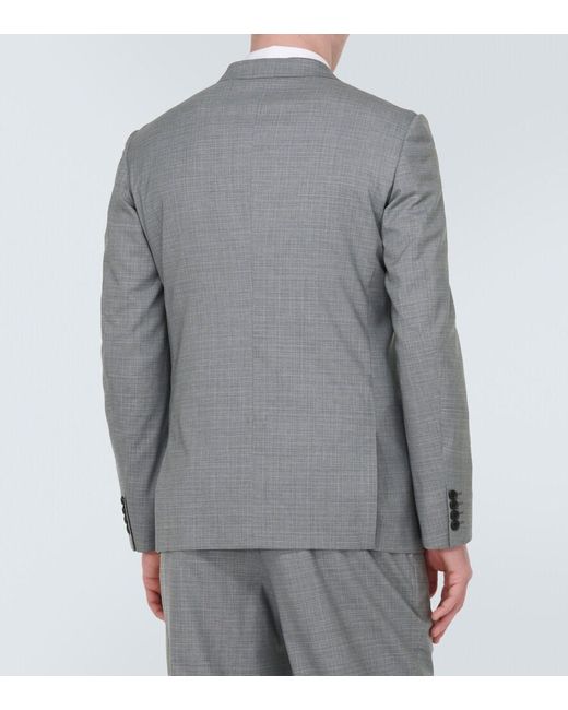 Comme des Garçons Gray Checked Wool Blazer for men