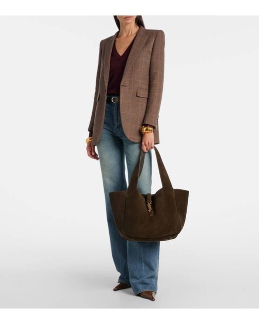 Saint Laurent Brown Le 5 A 7 Bea Suede Tote Bag