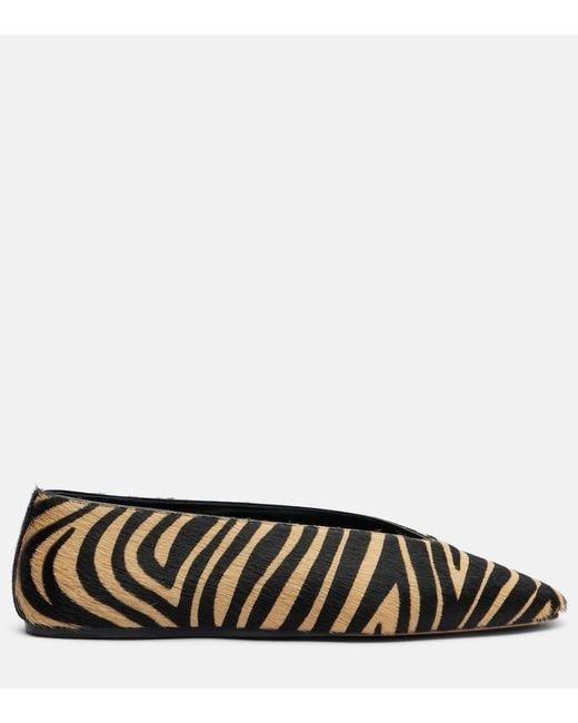 Le Monde Beryl Brown Luna Calf Hair Ballet Flats
