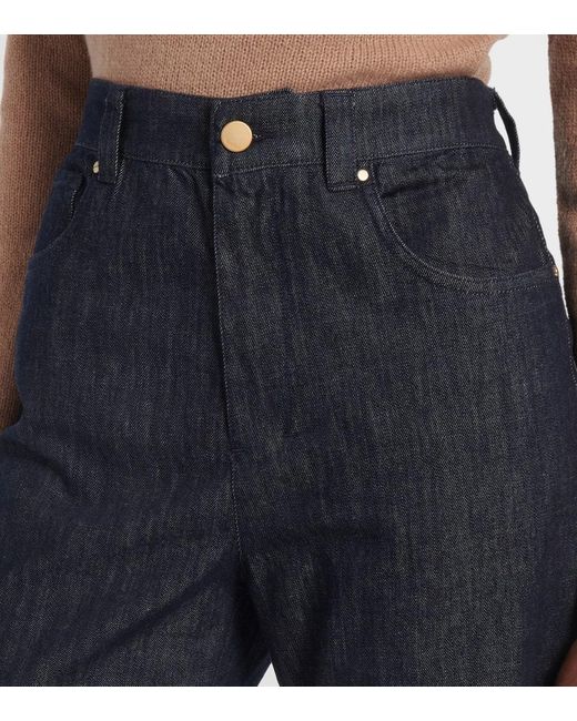 Jeans Rectos Terra De Tiro Alto Max Mara de color Blue