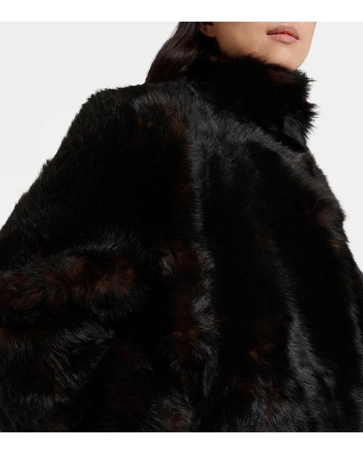 Totême Black Silky Shearling Jacket