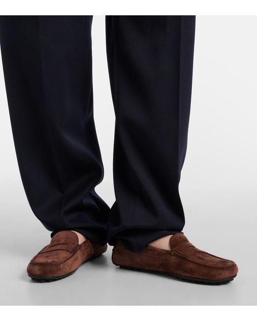 Tod's Brown Suede Driving Shoes