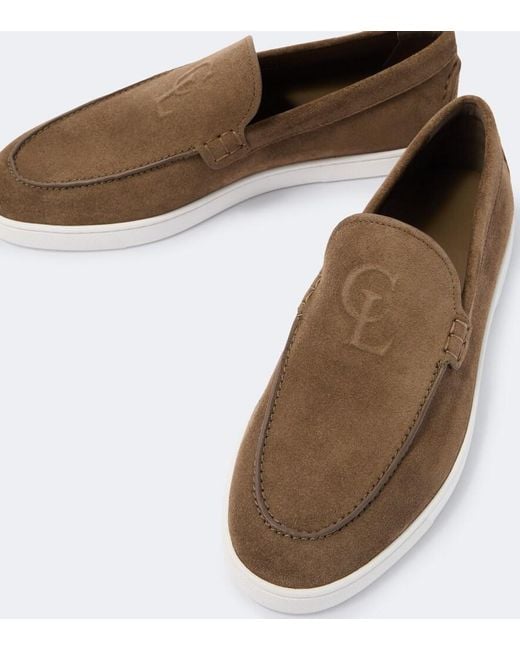 Christian Louboutin Brown Neoclboat Suede Loafers for men