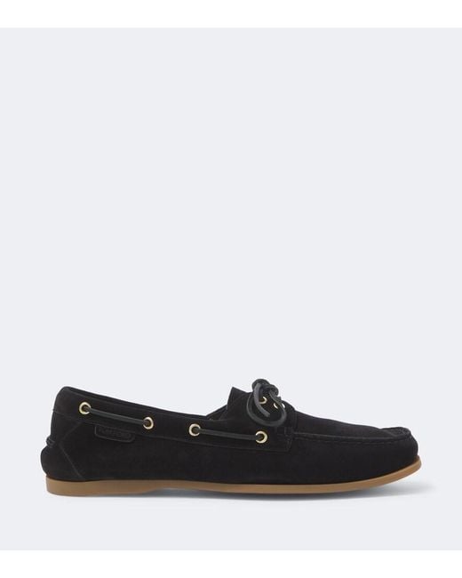 Tom Ford Black Robin Suede Boat Shoes for men