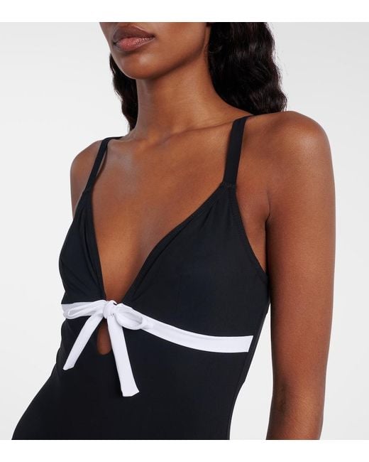 Karla Colletto Black Lenora Bow-Detail Swimsuit