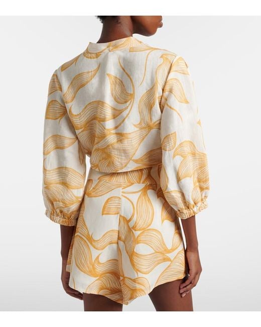 Adriana Degreas Metallic Printed Crop Top