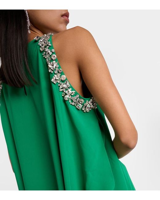 Vestido de fiesta en mezcla de seda Oscar de la Renta de color Green