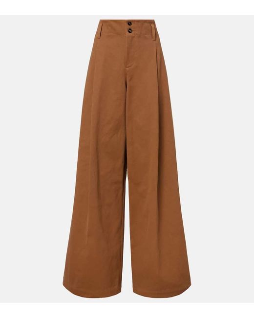 Pantaloni A Gamba Larga di Chloé in Brown