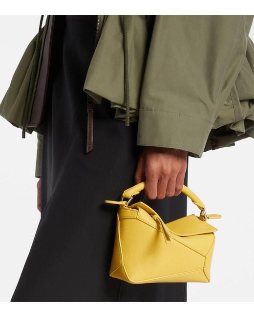 Loewe Yellow Tote Puzzle Edge Mini Aus Leder