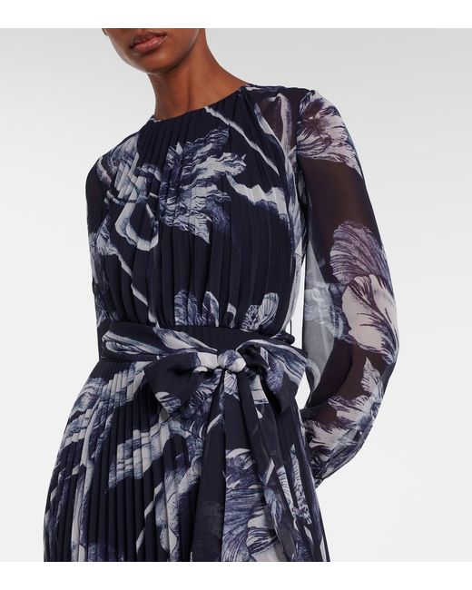 Erdem Blue Floral Voile Gown