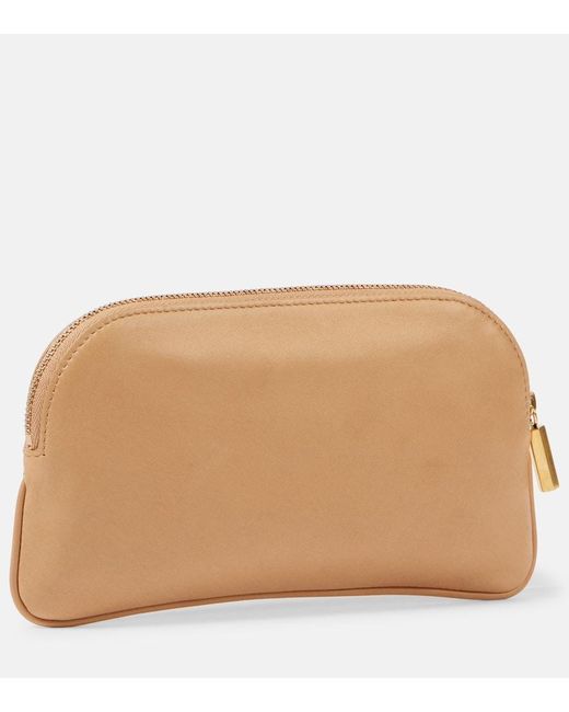 The Row Natural Ew Circle Leather Pouch
