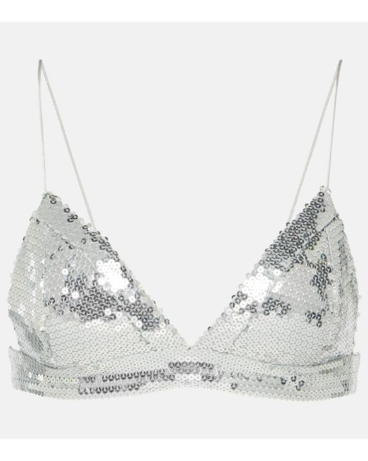 Alex Perry Metallic Sequined Bralette