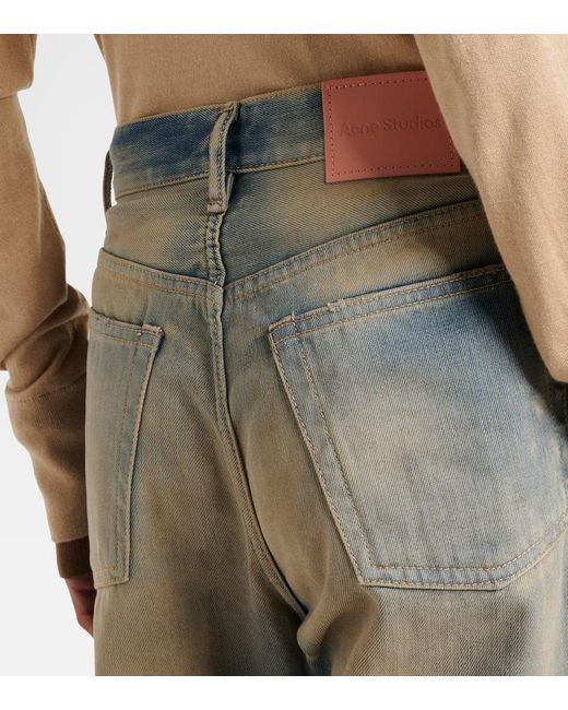 Jeans 2021 A Gamba Larga E Vita Alta di Acne in Blue