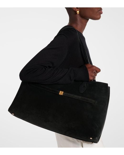 Totême  Black Large Suede Tote Bag