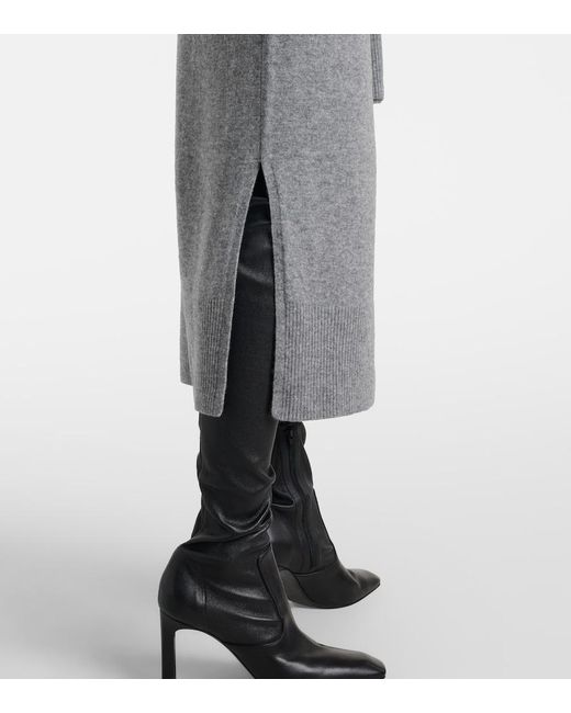 Veronica Beard Gray Salomez Wool And Cashmere Wrap Midi Dress