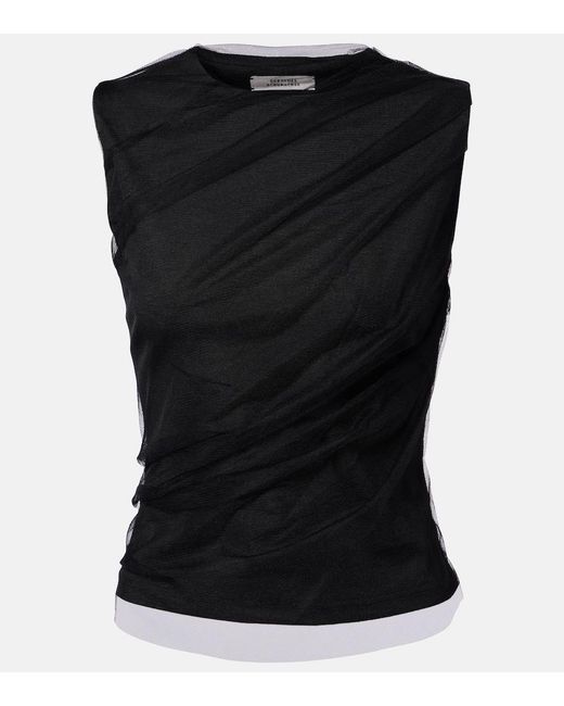 Dorothee Schumacher Black Draped Tulle Top
