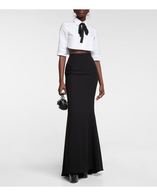 Valentino Black Silk Maxi Skirt