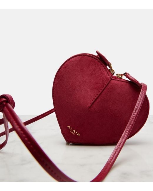 Alaïa Red Le Cour Leather And Suede Crossbody Bag
