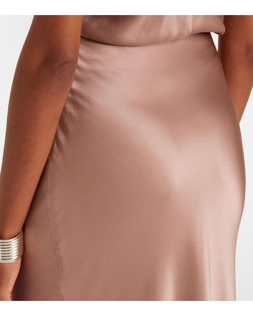 The Sei Pink Silk Satin Maxi Skirt