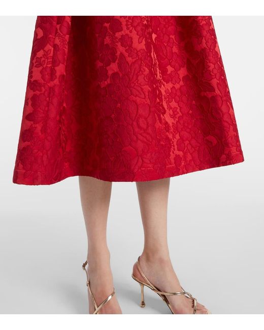 LaDoubleJ Red Midikleid Satine Aus Jacquard