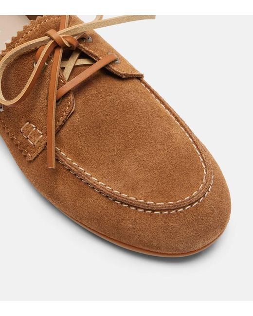 Hogan Brown H693 Suede Boat Shoes