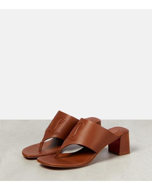 Christian Louboutin Brown Cl Tongamule Leather Sandals