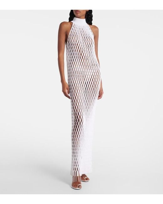 Alaïa White Macrame Maxi Dress