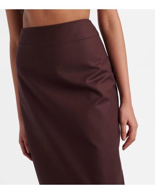 Adriana Degreas Purple Cotton-Blend Maxi Skirt
