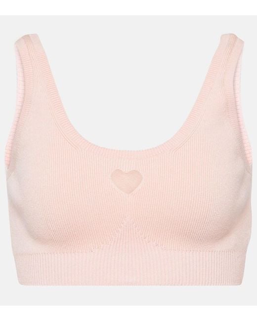 Simone Rocha Pink Love Heart Cutout Bralette