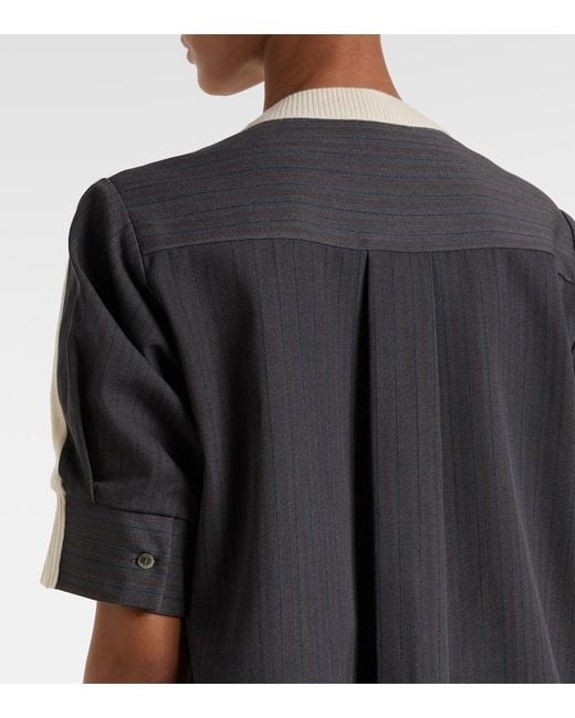 Pull Raye En Laine Sacai en coloris White