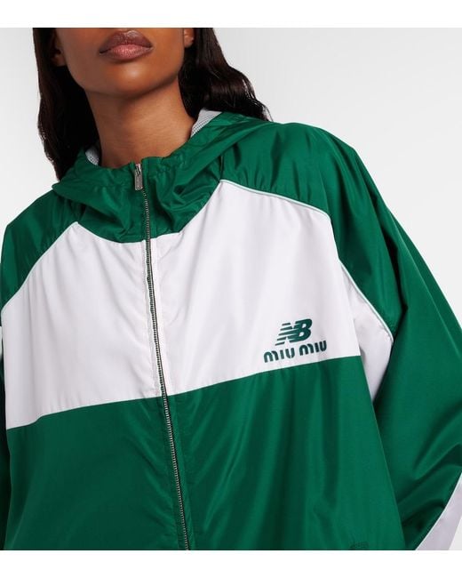 Miu Miu Green X New Balance Colorblocked Poplin Jacket