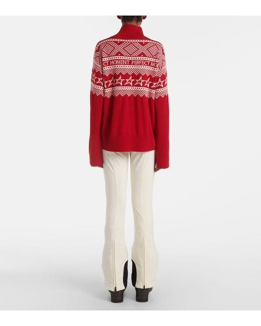 Perfect Moment Red Intarsia Wool Sweater