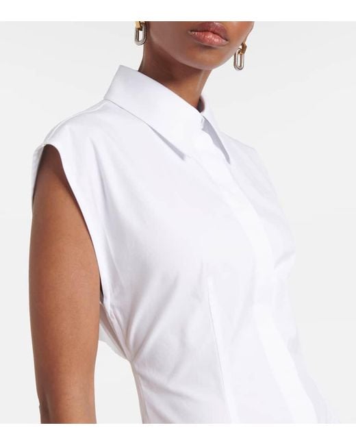 Sportmax White Hemdblusenkleid Fabiana Aus Baumwolle