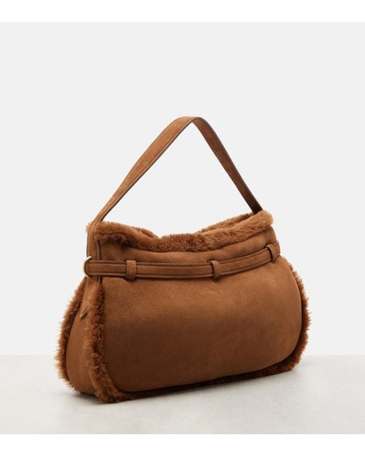 Miu Miu Brown Aventure Suede Shoulder Bag