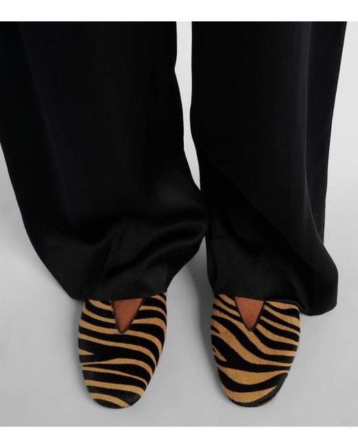 Le Monde Beryl Brown Luna Calf Hair Ballet Flats