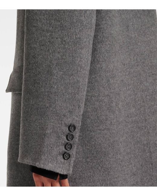 Totême  Gray Mantel Aus Wolle