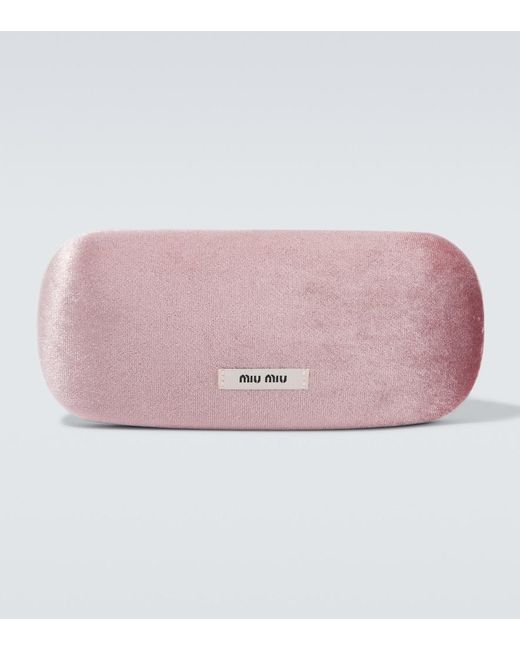 Miu Miu Pink Logo Oval Sunglasses for men