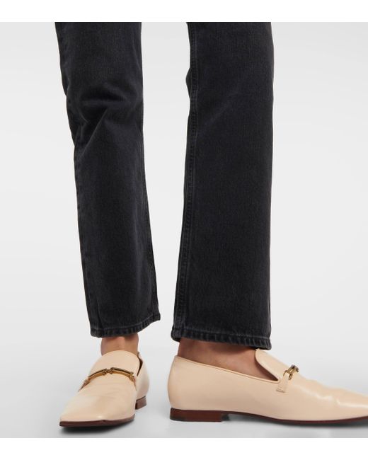 Agolde Blue Parker Long Mid-rise Straight Jeans