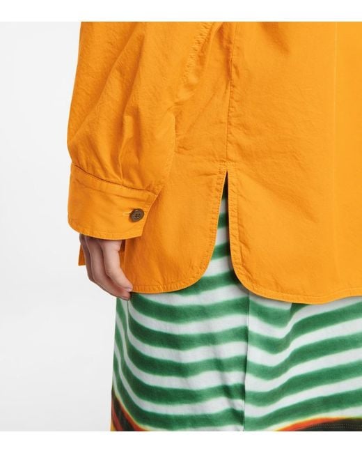 Dries Van Noten Orange Cotton Shirt Jacket