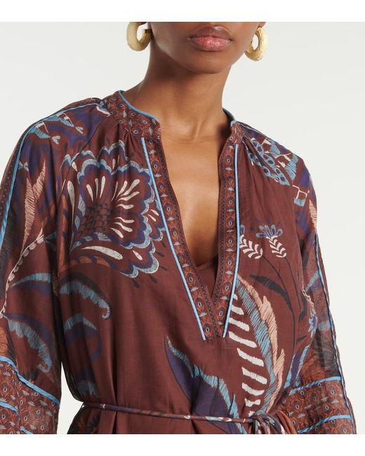 Farm Rio Purple Delicate Garden Printed Maxi Dress