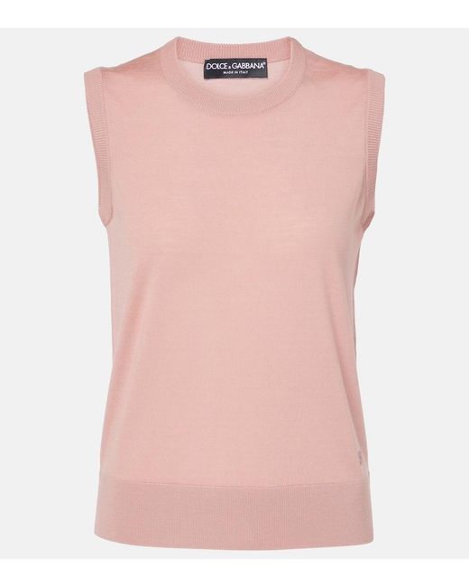 Dolce & Gabbana Pink Virgin Wool Vest
