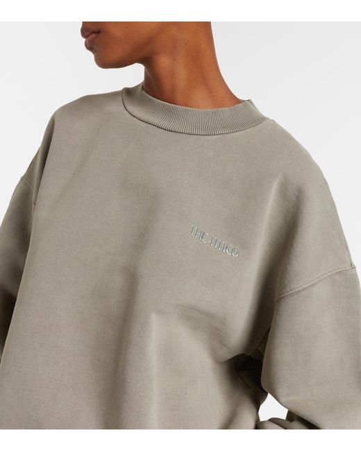 The Attico Gray Cotton Jersey Sweatshirt