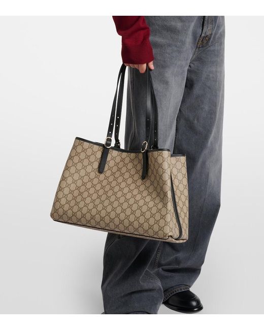 Gucci Natural Gg Emblem Large Shopper