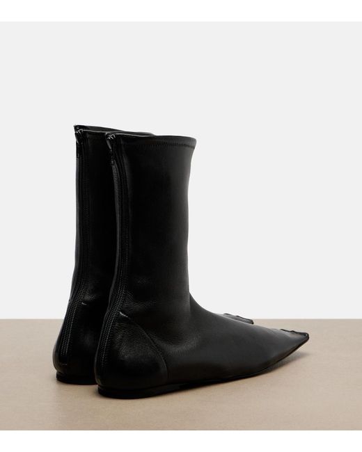 Khaite Black Marlene Leather Boots