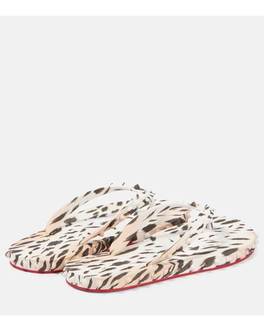 Christian Louboutin White Super Loubi Rubber Flip Flop