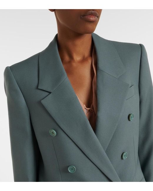 Chloé Blue Double-Breasted Wool Blazer