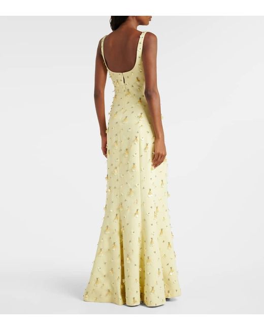 Jonathan Simkhai Metallic Briella Embellished Crepe Gown