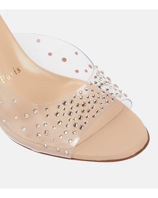 Christian Louboutin Multicolor Nudes Degramule Embellished Mules